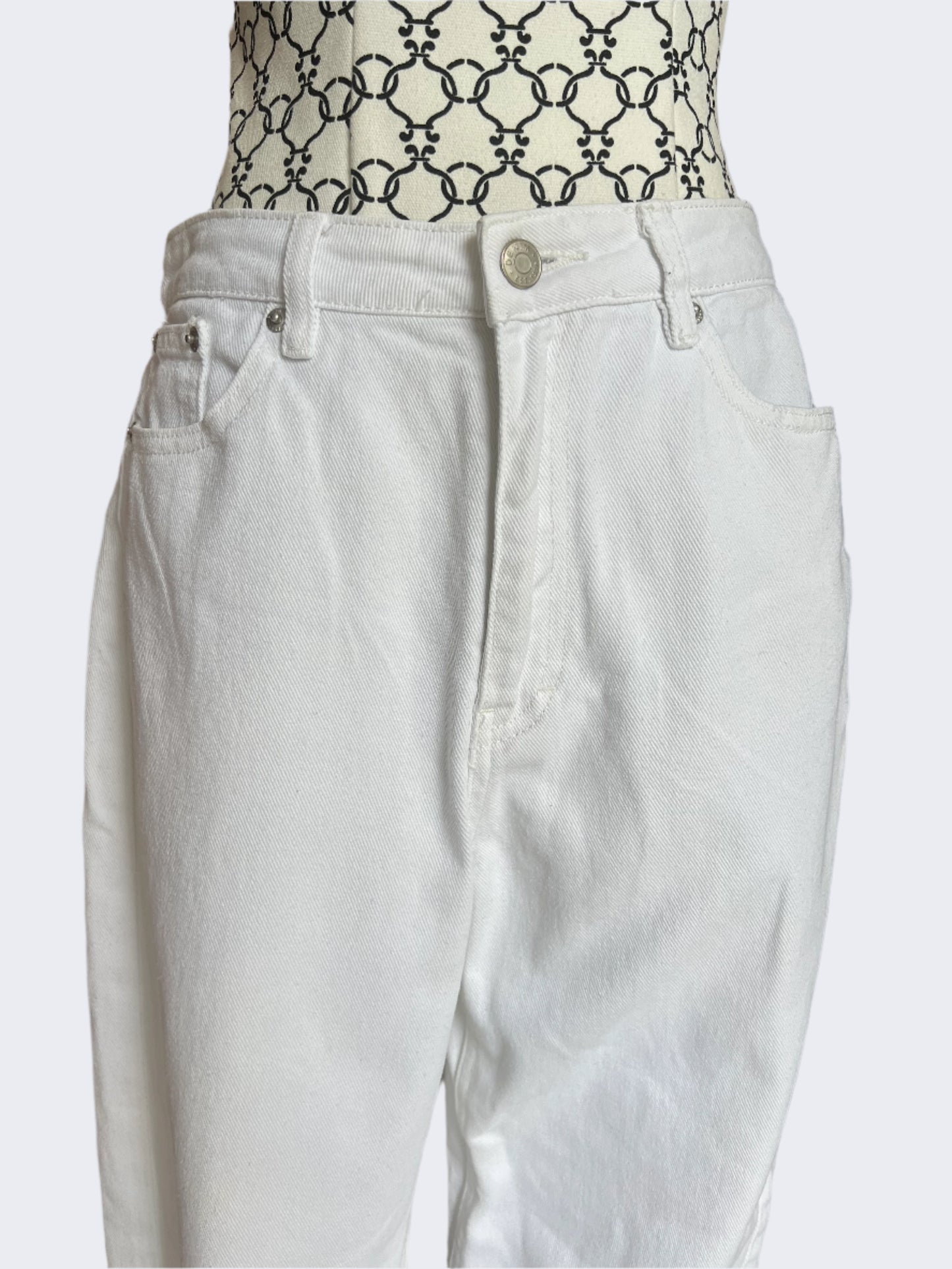 Glassons White Denim Jeans, 10 (stain on leg)