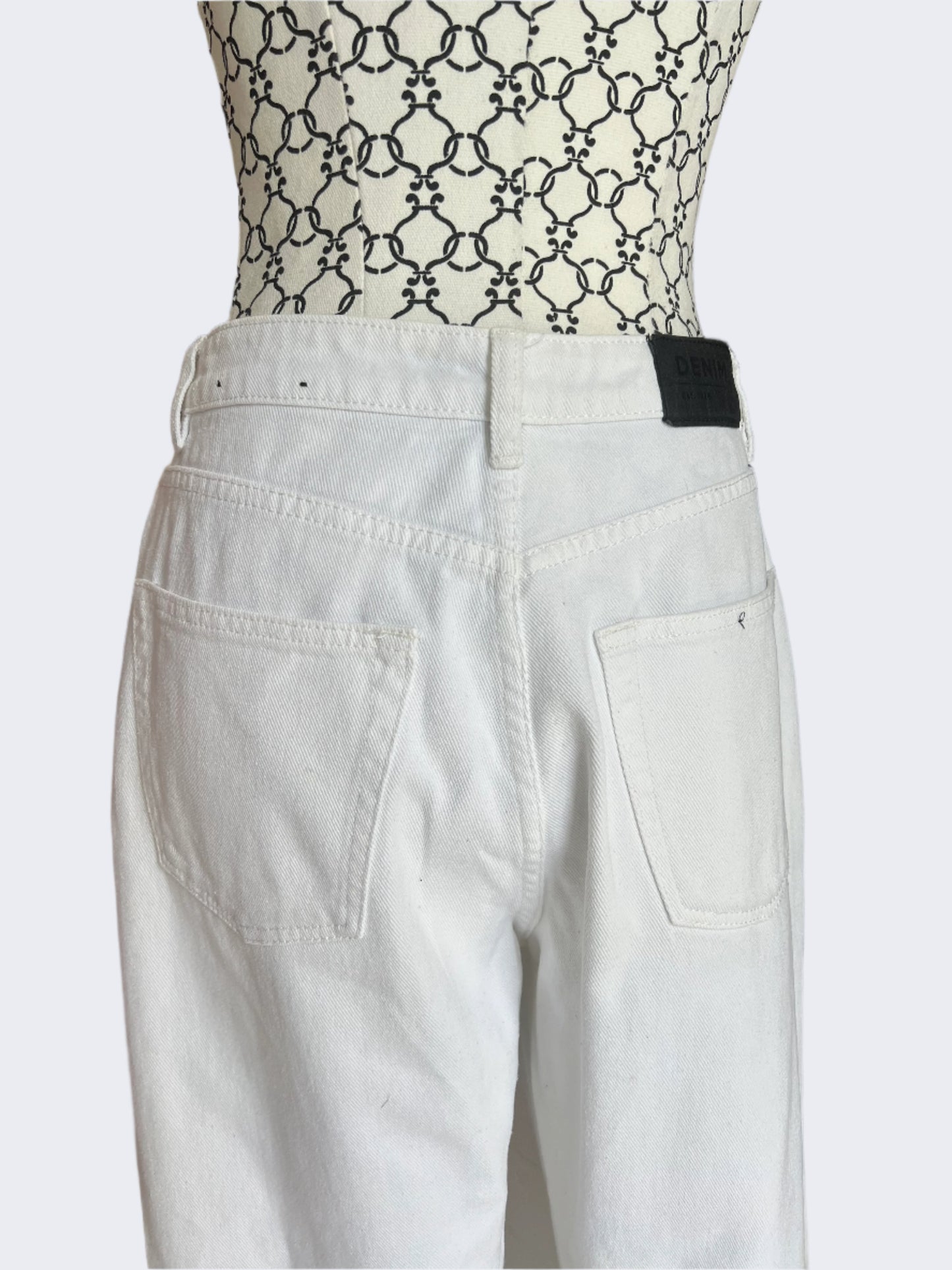 Glassons White Denim Jeans, 10 (stain on leg)