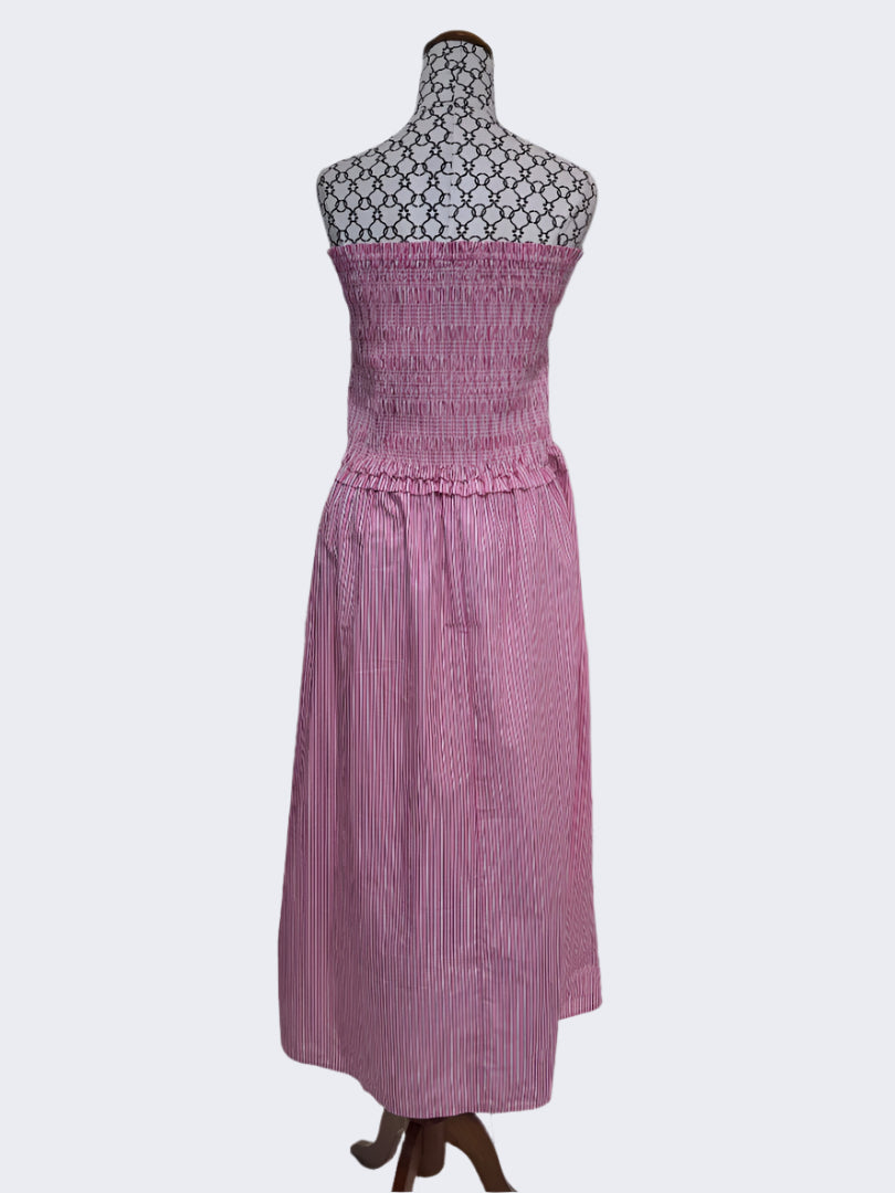 H&H Pink/White Stripe Boobtube Maxi Dress, 20