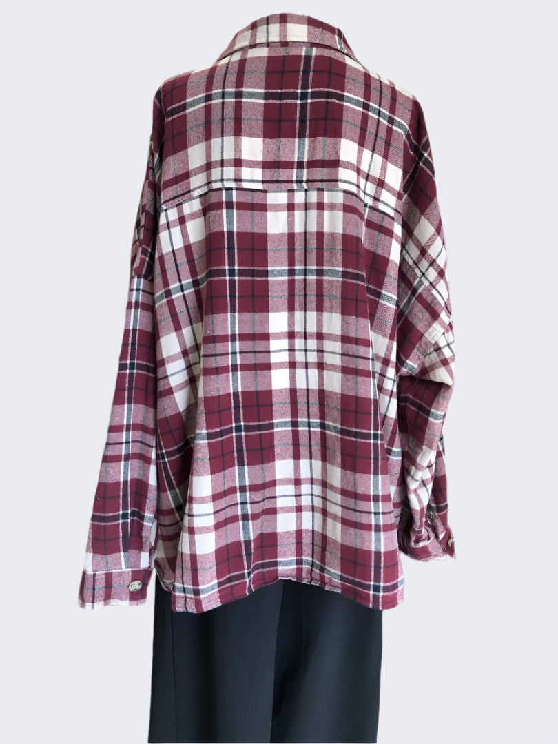 H&H Burgundy Check Shirt, 20