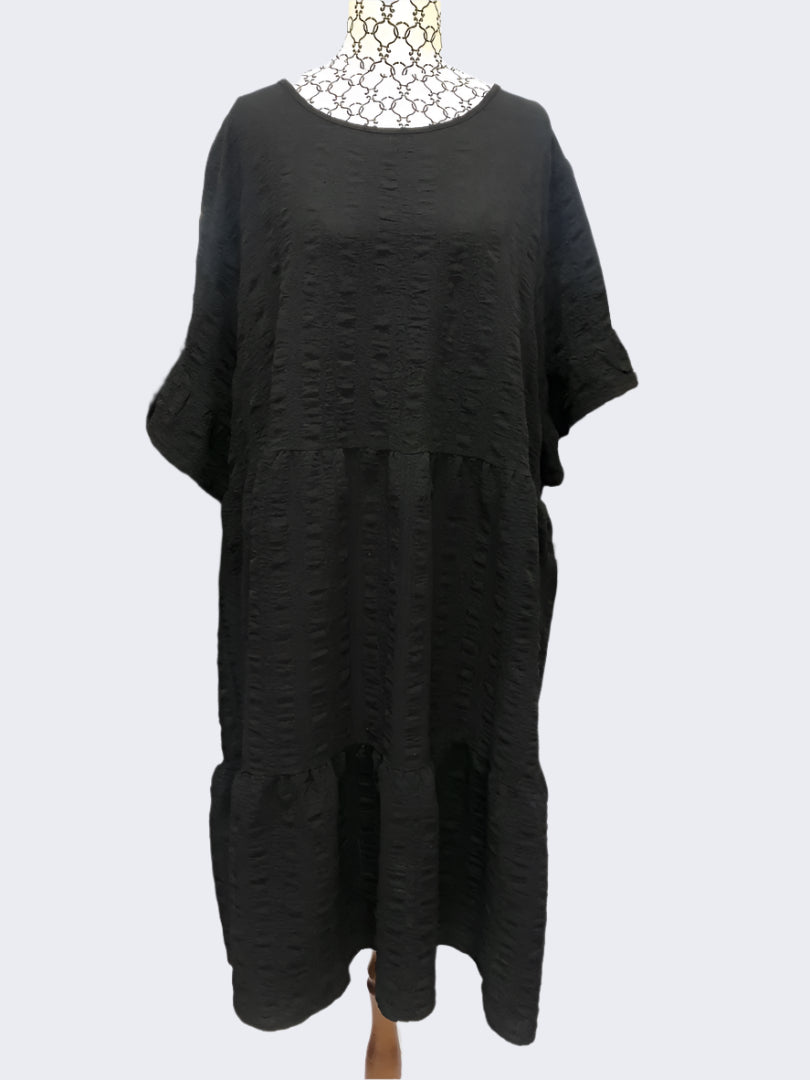 Spirit Black Tiered Midi Dress, 18