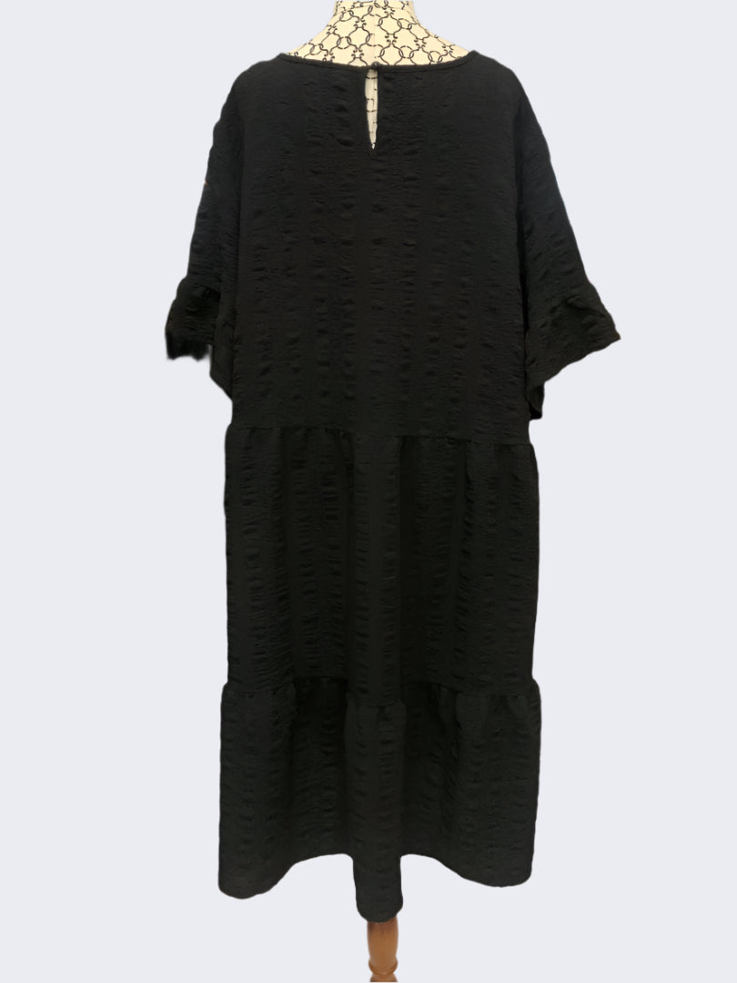 Spirit Black Tiered Midi Dress, 18