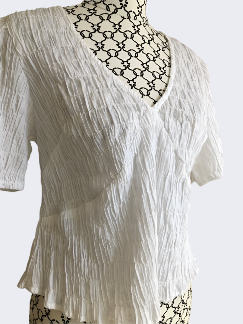 Glassons White Ruffled V Neck Top, 6