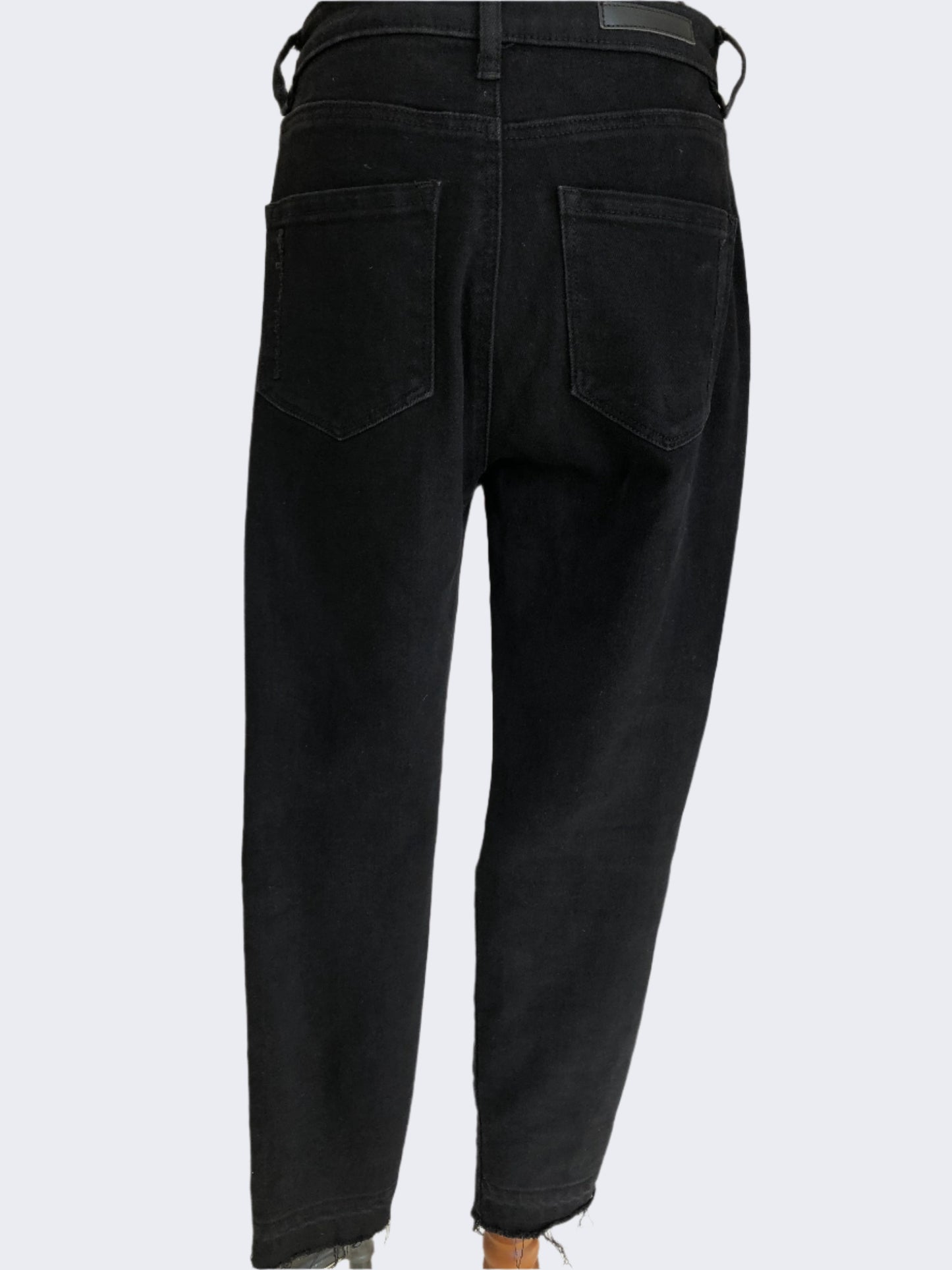 Wakee Black Ripped Denim Jeans, 12