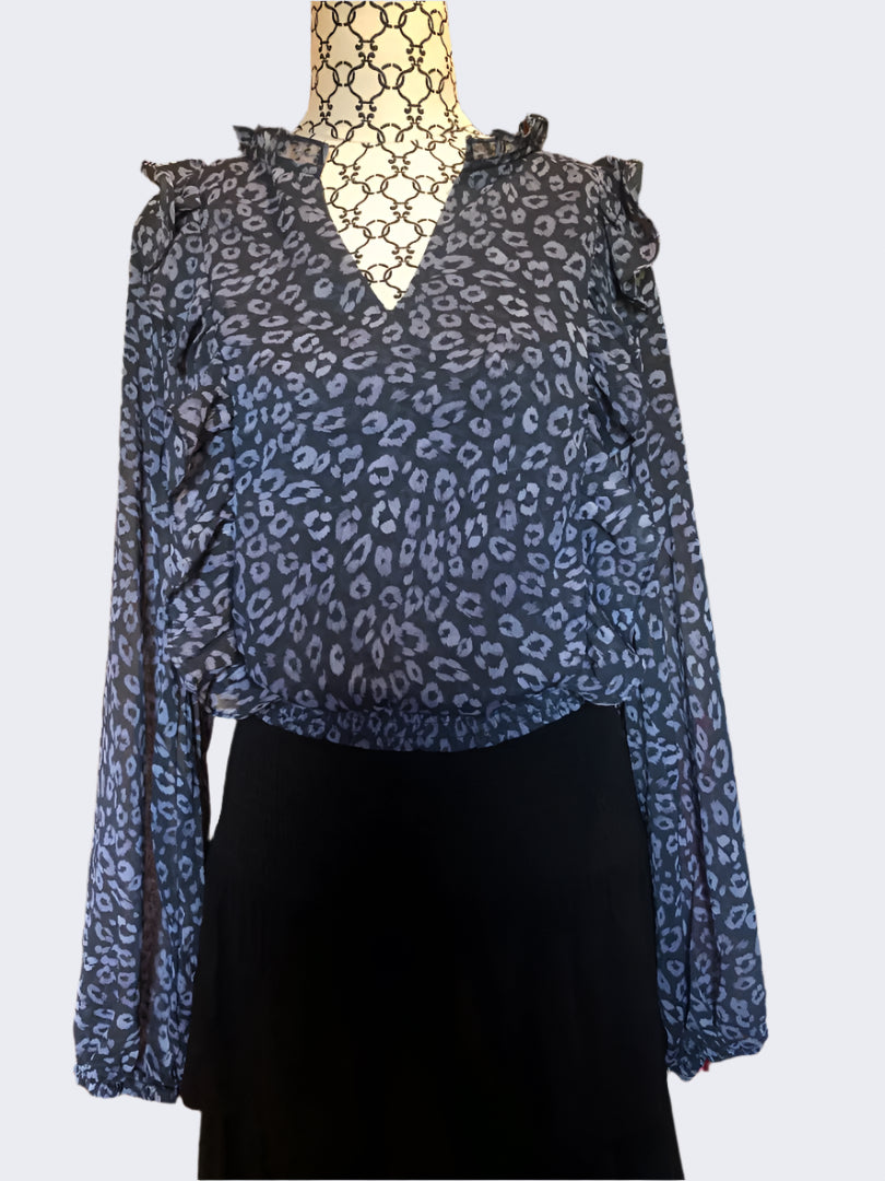 Dotti Blue Print Blouse, 12