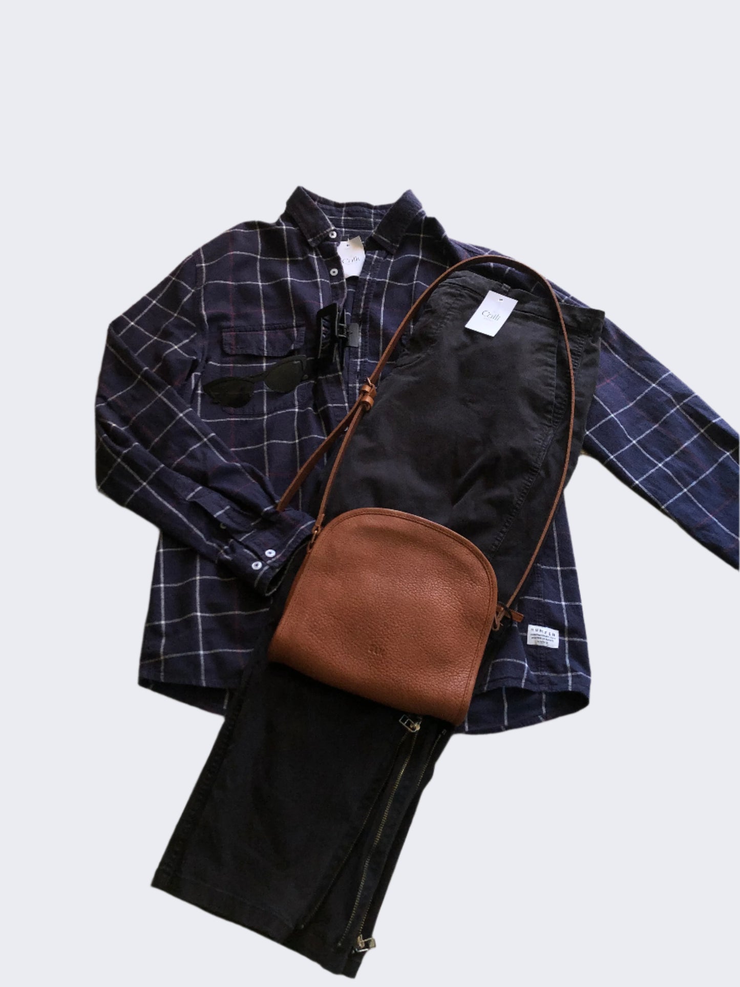 Huffer Navy Check Shirt, XL