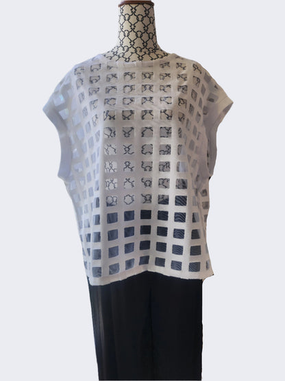 Elk White Mesh Grid Tee, S