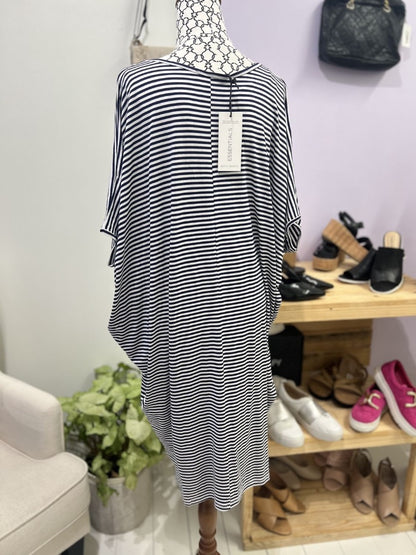 Betty Basics White & Navy Striped Maui Dress - 8 (Brand New RRP $54.99)