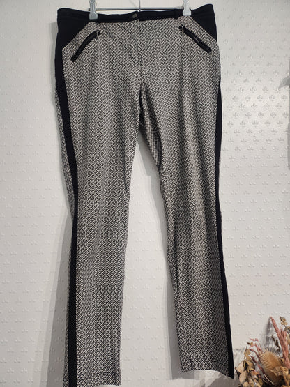 Atmosphere Black/White Pants With Zip Pockets - 16