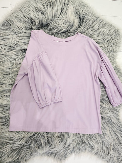 Mineral Light Purple Mid Sleeve Top - L (BRAND NEW)