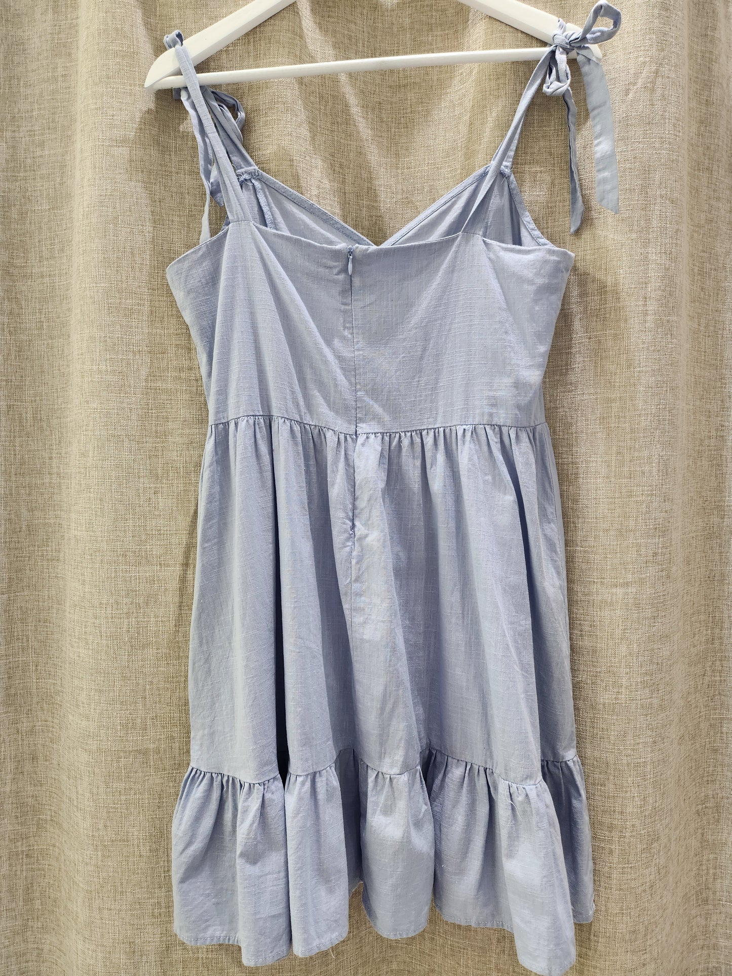 Cotton On Light Blue Tiered Mini Sundress - L