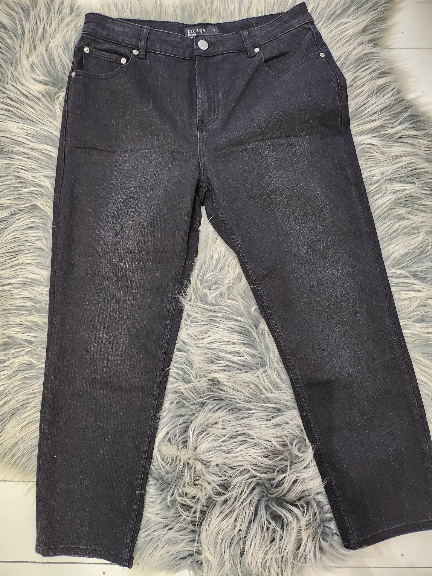 Decjuba Black Straight Leg Jeans - 14