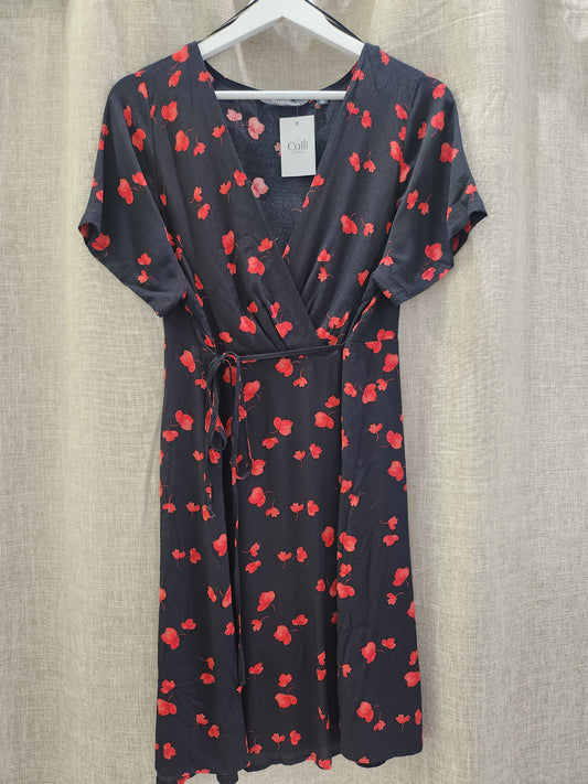 Glassons Black Dainty Floral Tie Up Dress - 16