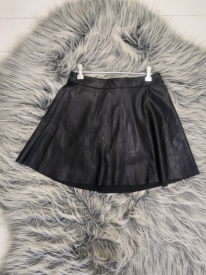 Divided Black Faux Leather Skirt 8