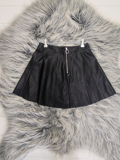 Divided Black Faux Leather Skirt 8