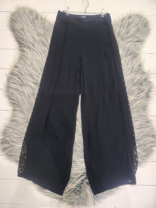 Animale Black Wide Leg Pants, XS