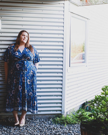 (Ex-Rental) Mila Navy Floral Maxi Dress 22