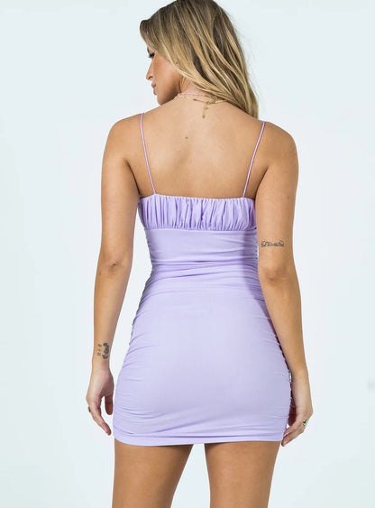 (Ex-Rental) Lexi Lilac Mini Dress 10