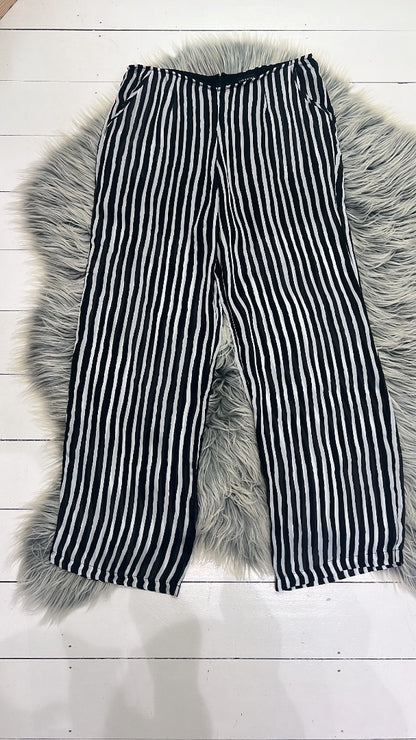 Some kind black and white striped dress pants 12