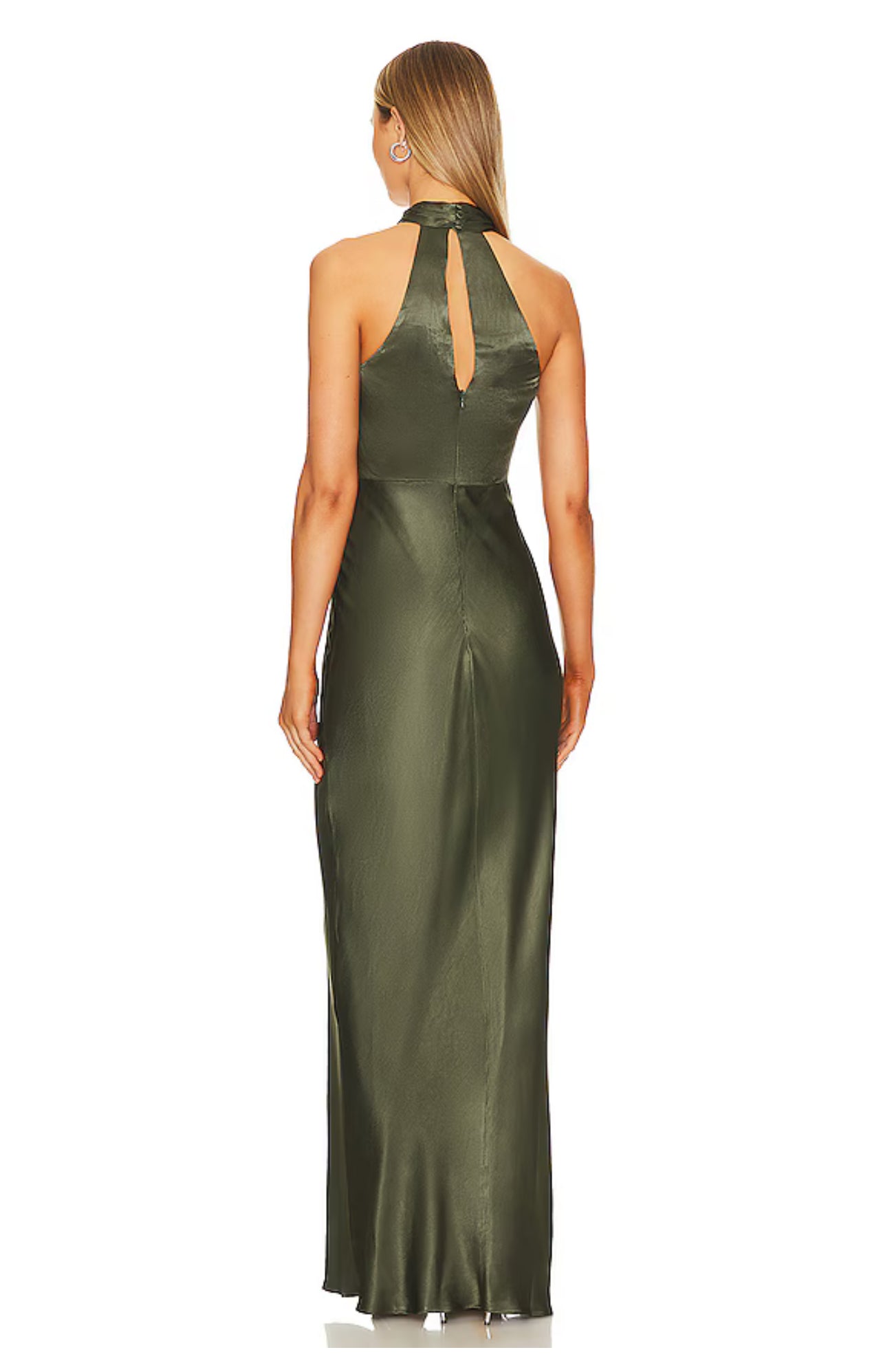 Shona Joy Green Gathered Halter Midi Dress - 10 (BRAND NEW) RRP $250.00