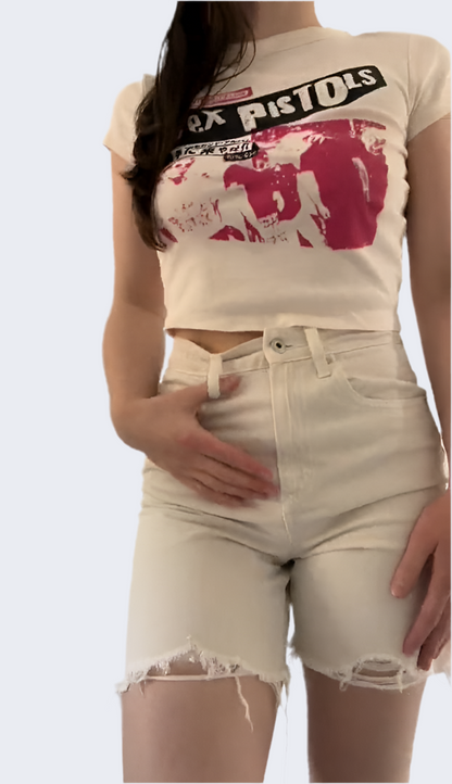 Cotton On Beige Denim Bermuda Shorts, 8
