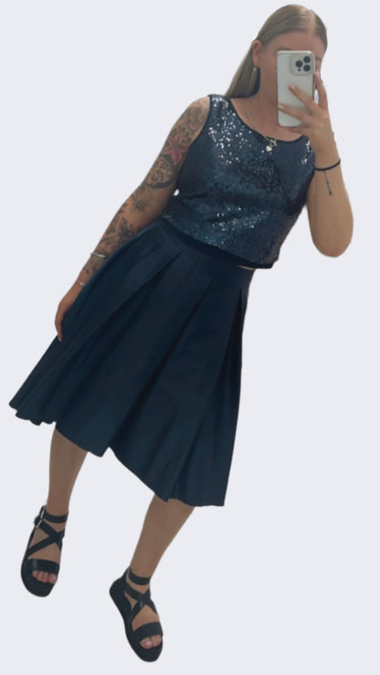 Review Navy Sparkly Top & Pleated Skirt Set - 10
