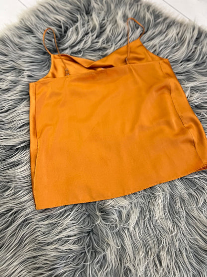 River Island Orange Satin Singlet Top, 10