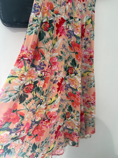 Tosca & Salome Pink Floral Midi Dress, XS