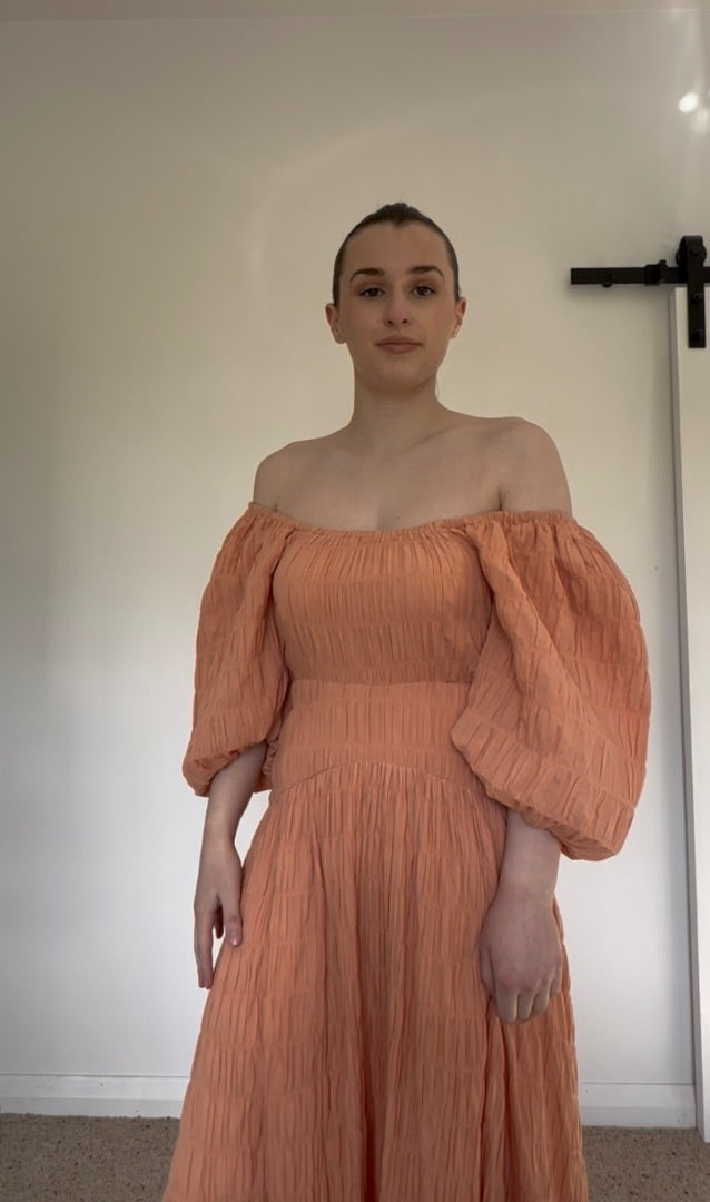 (Ex-Rental) Haven Peach Midi Dress 8