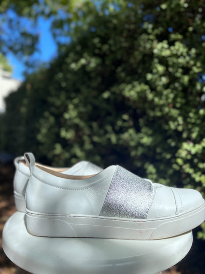 Hey Monday By Augustine White With Silver Strap Sneakers US 10