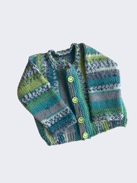 Unbranded Multi Coloured Hand Knitted Long Sleeve, 0-3m