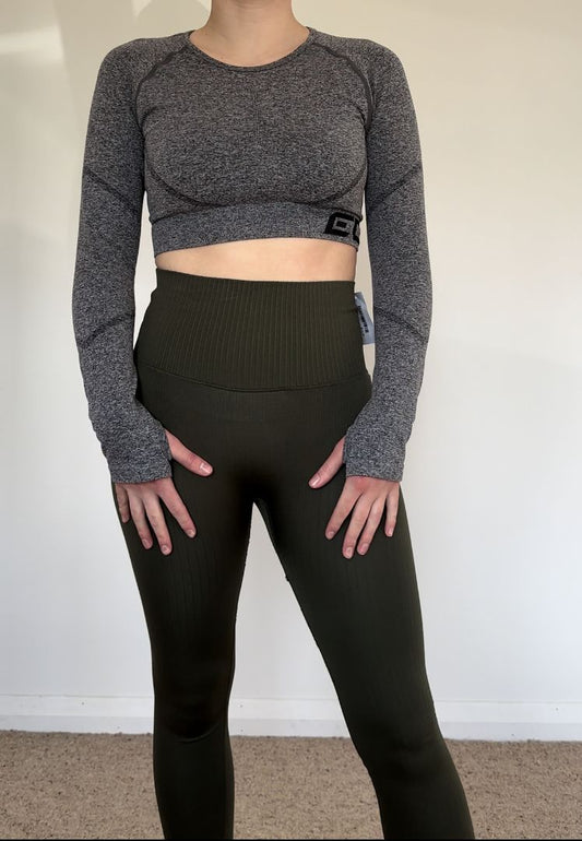 Echt Dark Grey Marle Active Long Sleeve Top - L