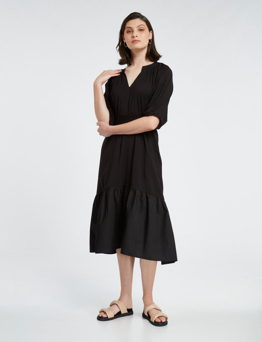 Mineral Black Midi Dress - S