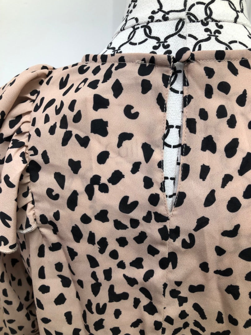 Gloss Beige And Black Leopard Print Top - 6