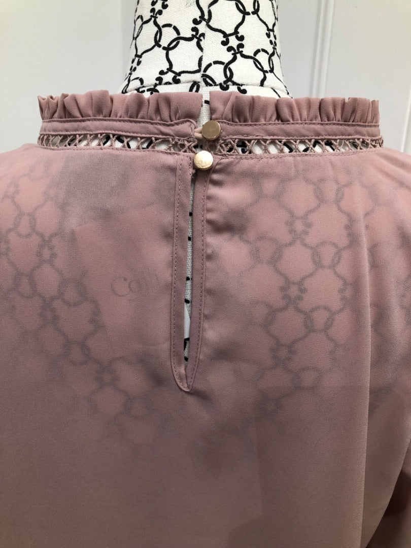 City Chic Blush Pink Cut Out Detail Long Sleeve Top - XS