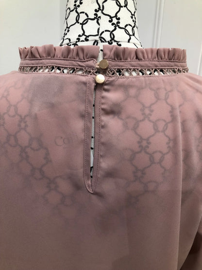 City Chic Blush Pink Cut Out Detail Long Sleeve Top - XS