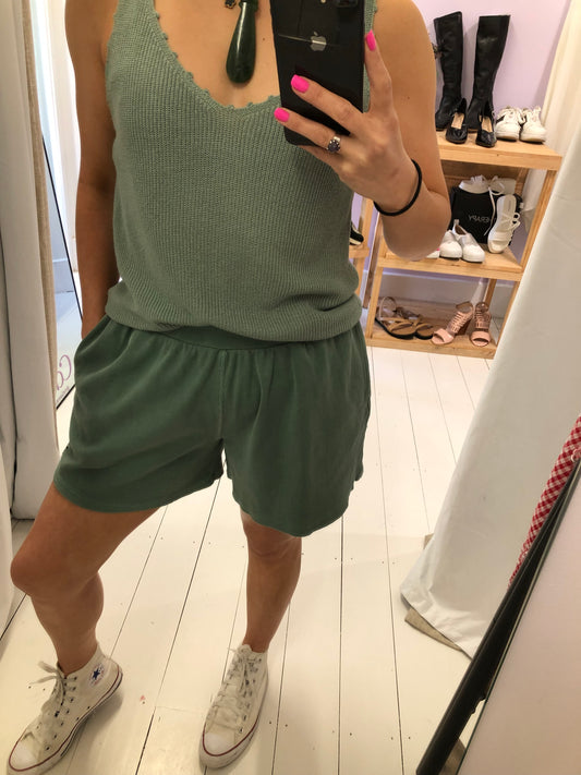 Dotti Mint Green Fine Knit Tank Top - M