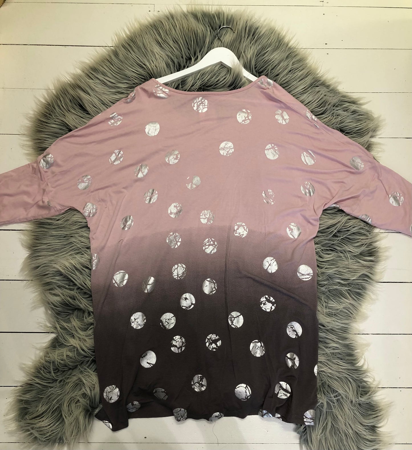 TS Blush Silver Print Top