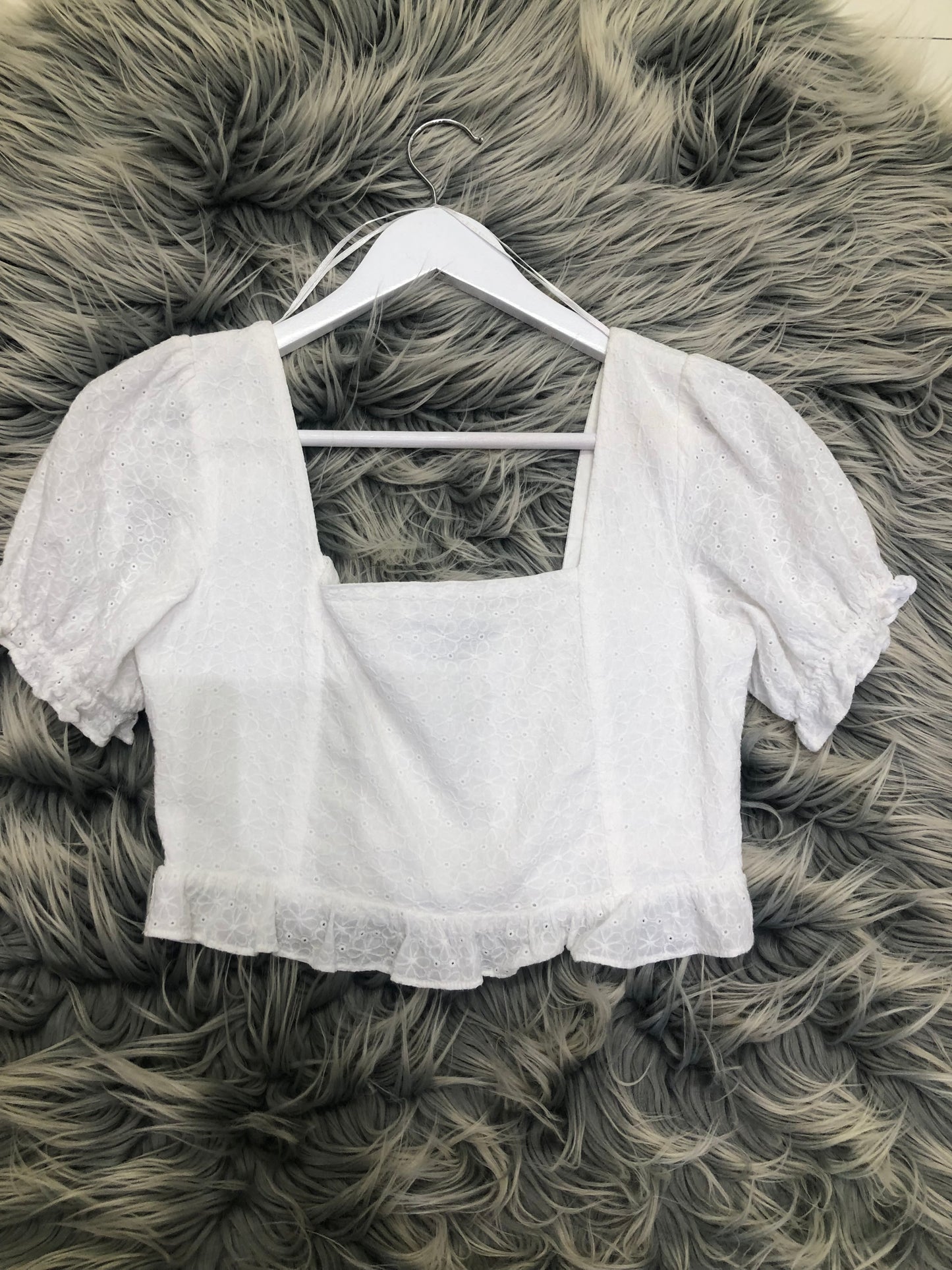 Glassons White Puff Sleeve Top (Mark), 8