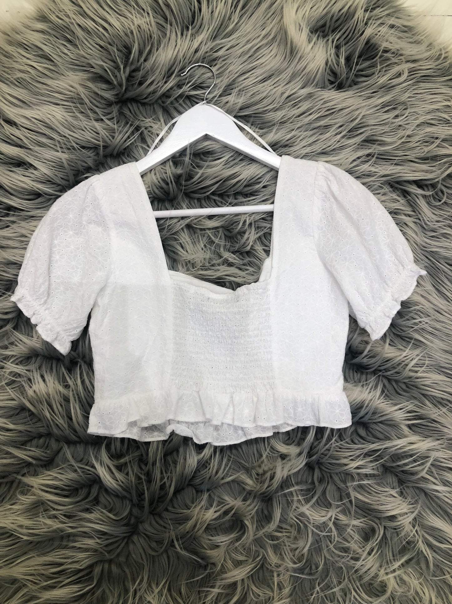 Glassons White Puff Sleeve Top (Mark), 8