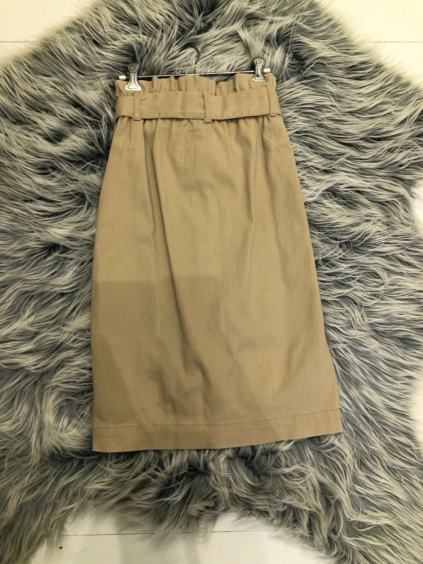 Anko Beige Belted Button Up Skirt, 8