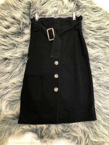 Anko Black Belted Button Up Skirt, 8