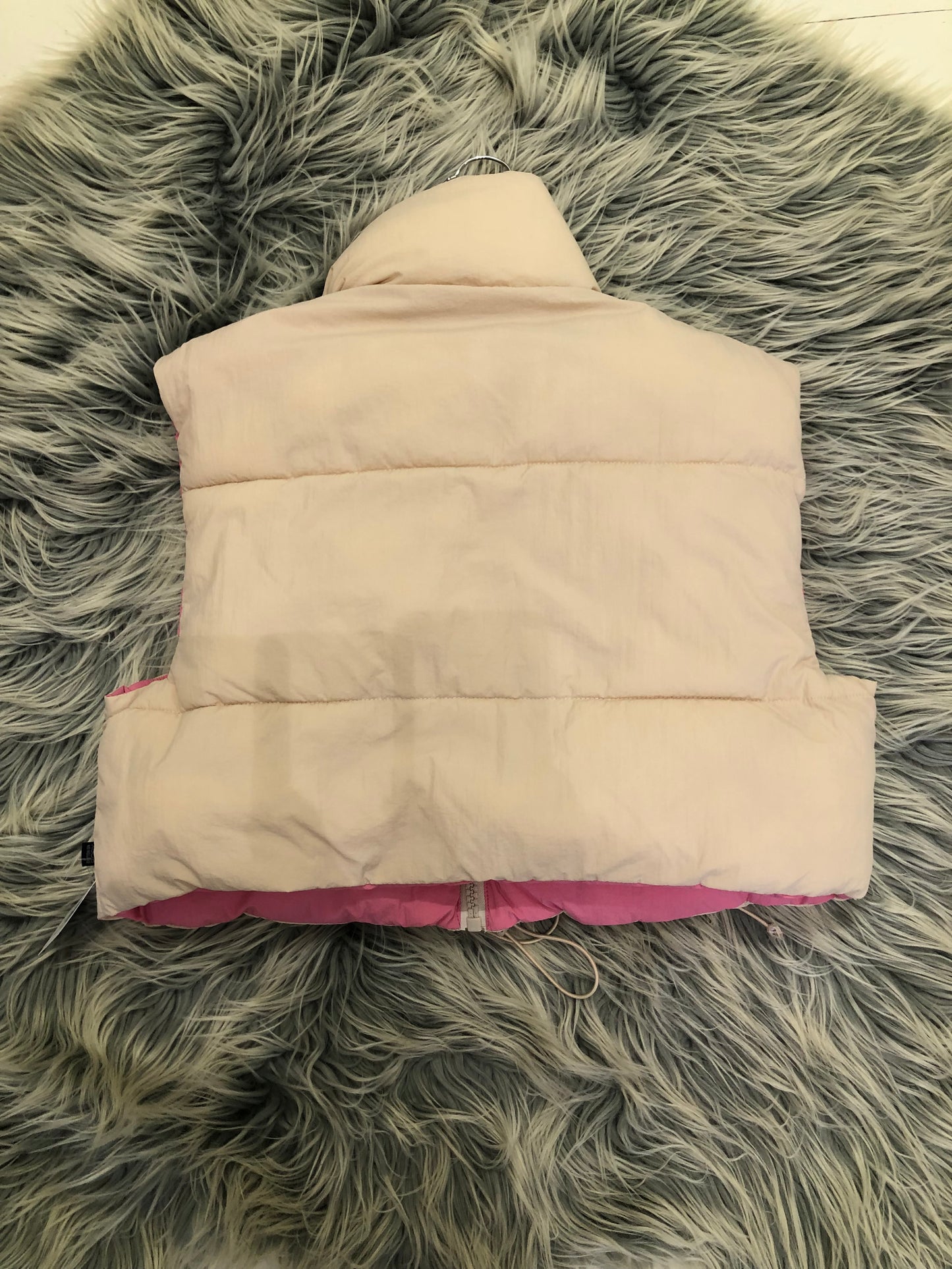 Cotton On Pink/Beige Reversible Puffer Vest, M