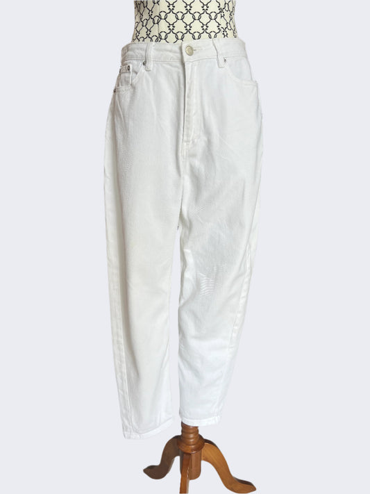 Glassons White Denim Jeans, 10 (stain on leg)