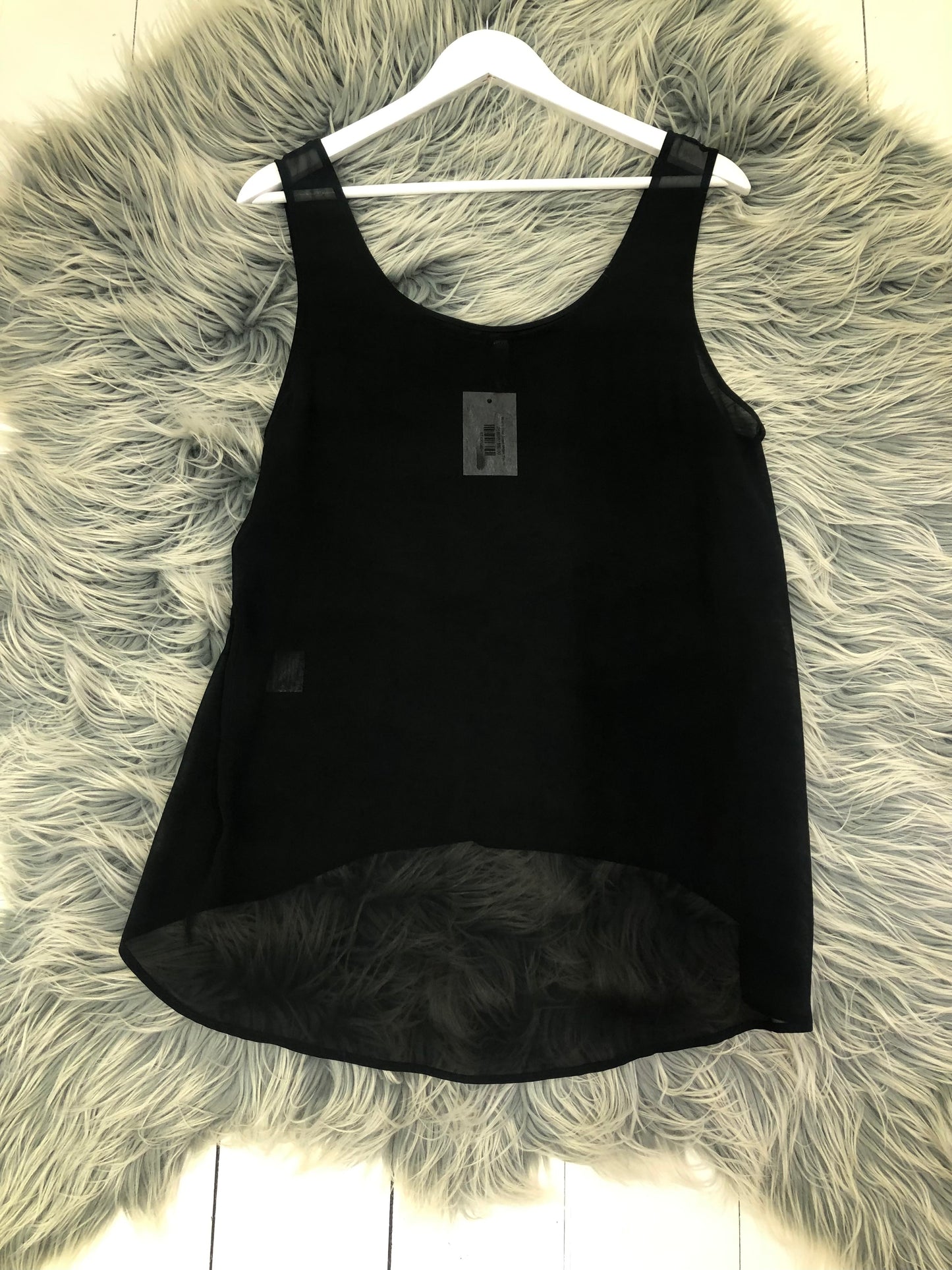 Moochi Black Sheer Singlet Top, 12