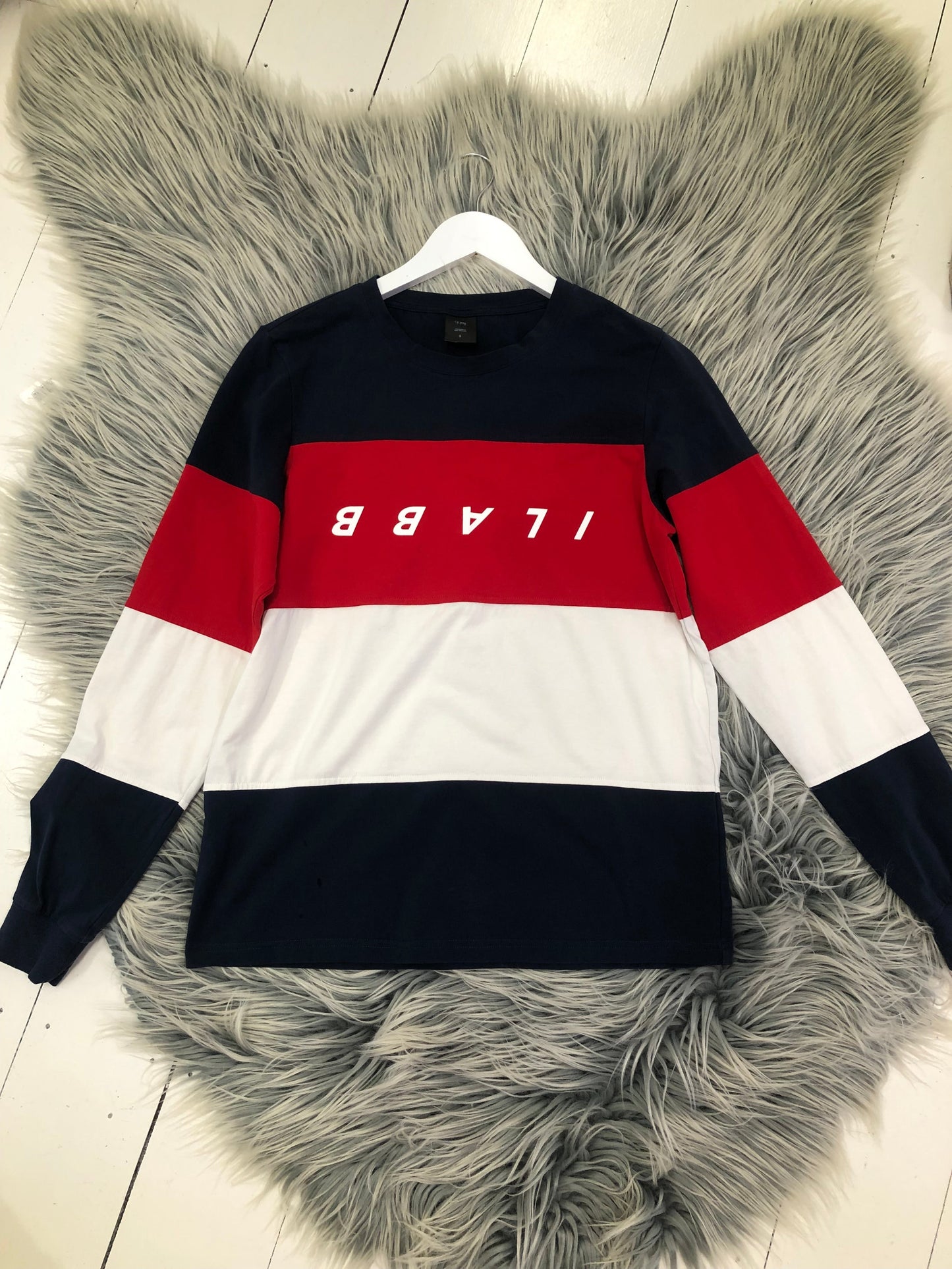 ilabb Navy/White/Red Long Sleeve Crew, S