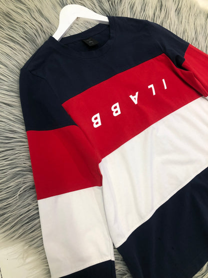 ilabb Navy/White/Red Long Sleeve Crew, S