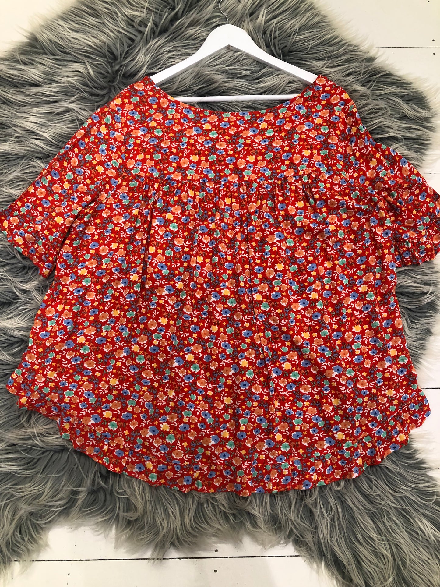 Whistle Bright Orange Print Blouse, 12