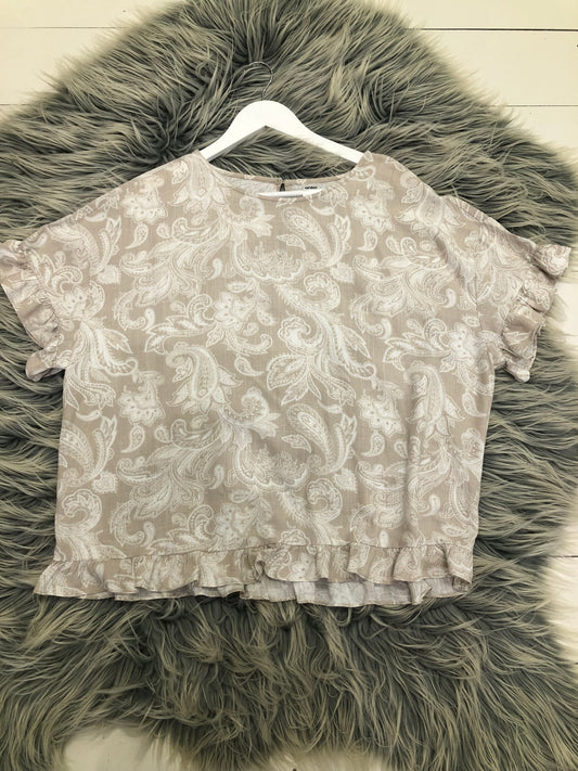 Anko Nude Frill Print Blouse, 14