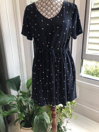 Huffer Navy/White Spot Waist Tie Dress 6